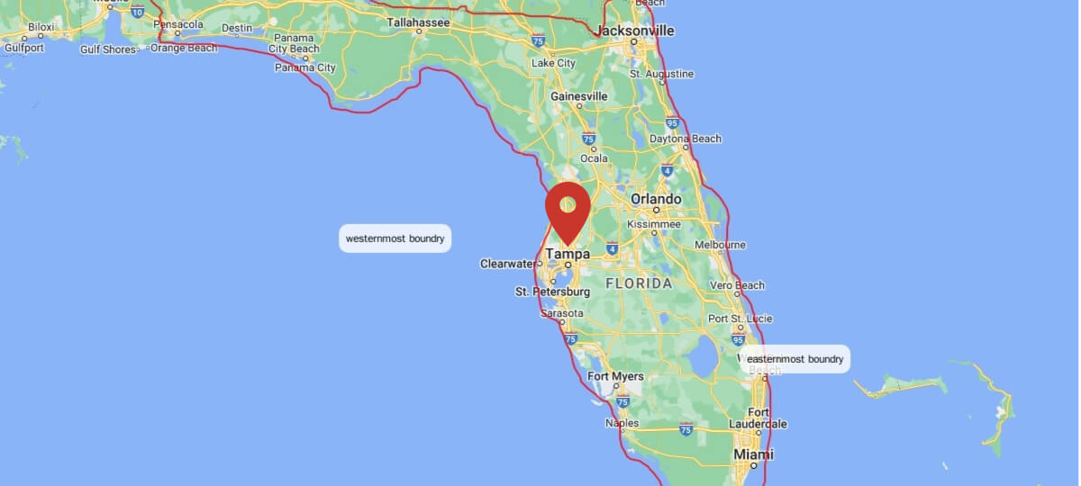 Map of Florida highlighting Tampa's location as a key real estate market in the state.