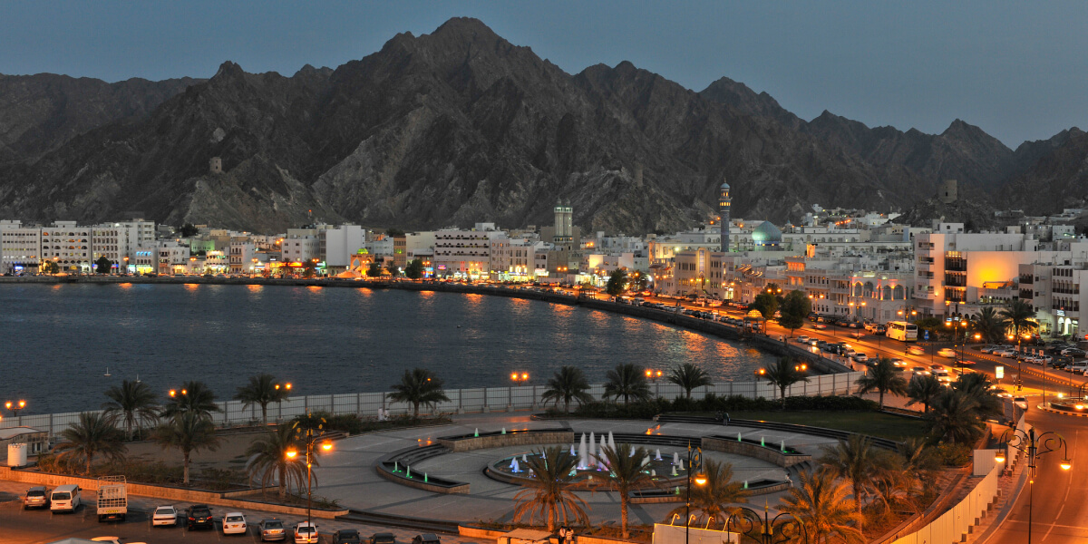 a night view on Muscat beachline