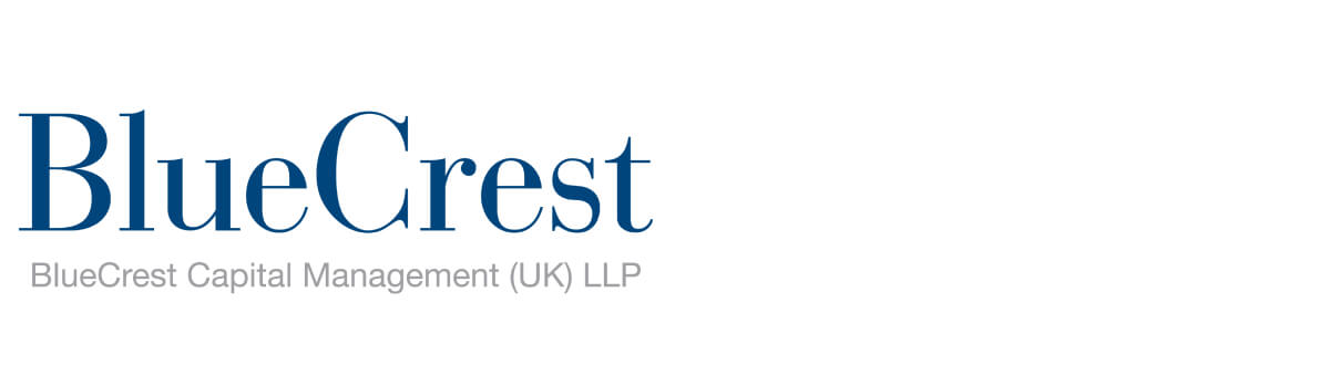Logo of BlueCrest Capital Management (UK) LLP in dark blue font on a white background.